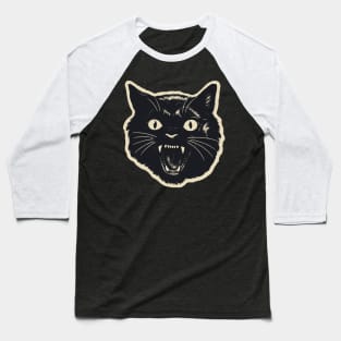 CreepyCool Black Cat Baseball T-Shirt